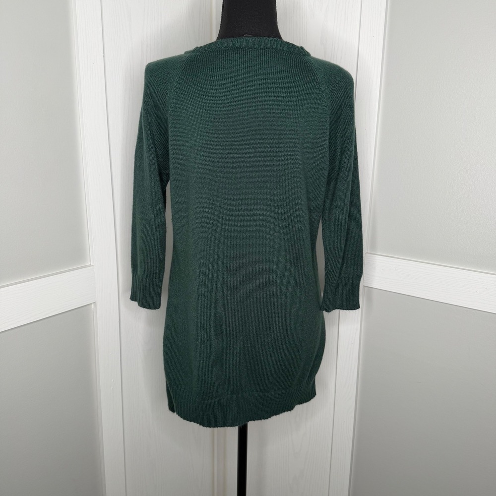 The Limited Sweater Dress Women Small Green Asymmetrical Hem Stretch Knit - Picture 5 of 7